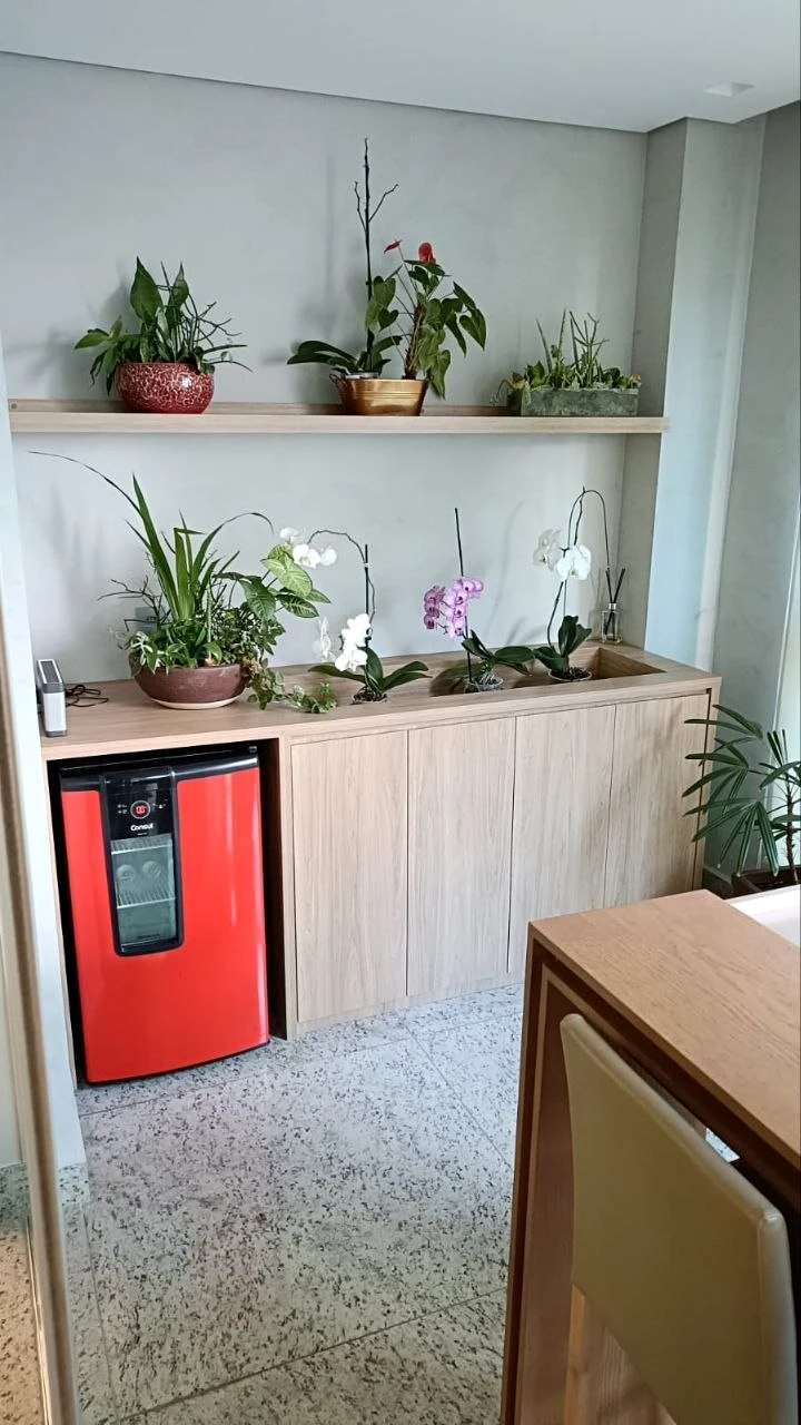 Buffet com plantas